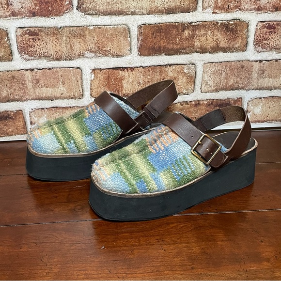 Free People Astrid Stargazer Mix Platform Mules Size 6.5 - Picture 3 of 11